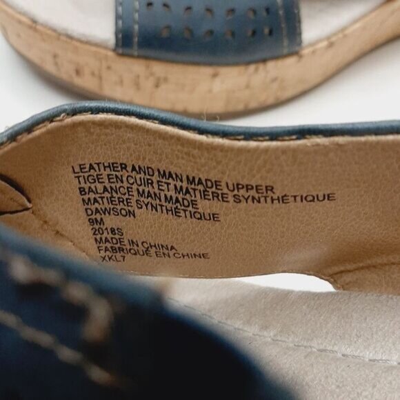 PLANET by EARTH Dawson Open Toe Wedge Slingback Sandals Blue Sz 9 M - Picture 12 of 13